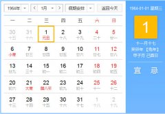 1964年农历阳历对照表