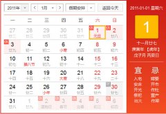 2011年农历阳历对照表